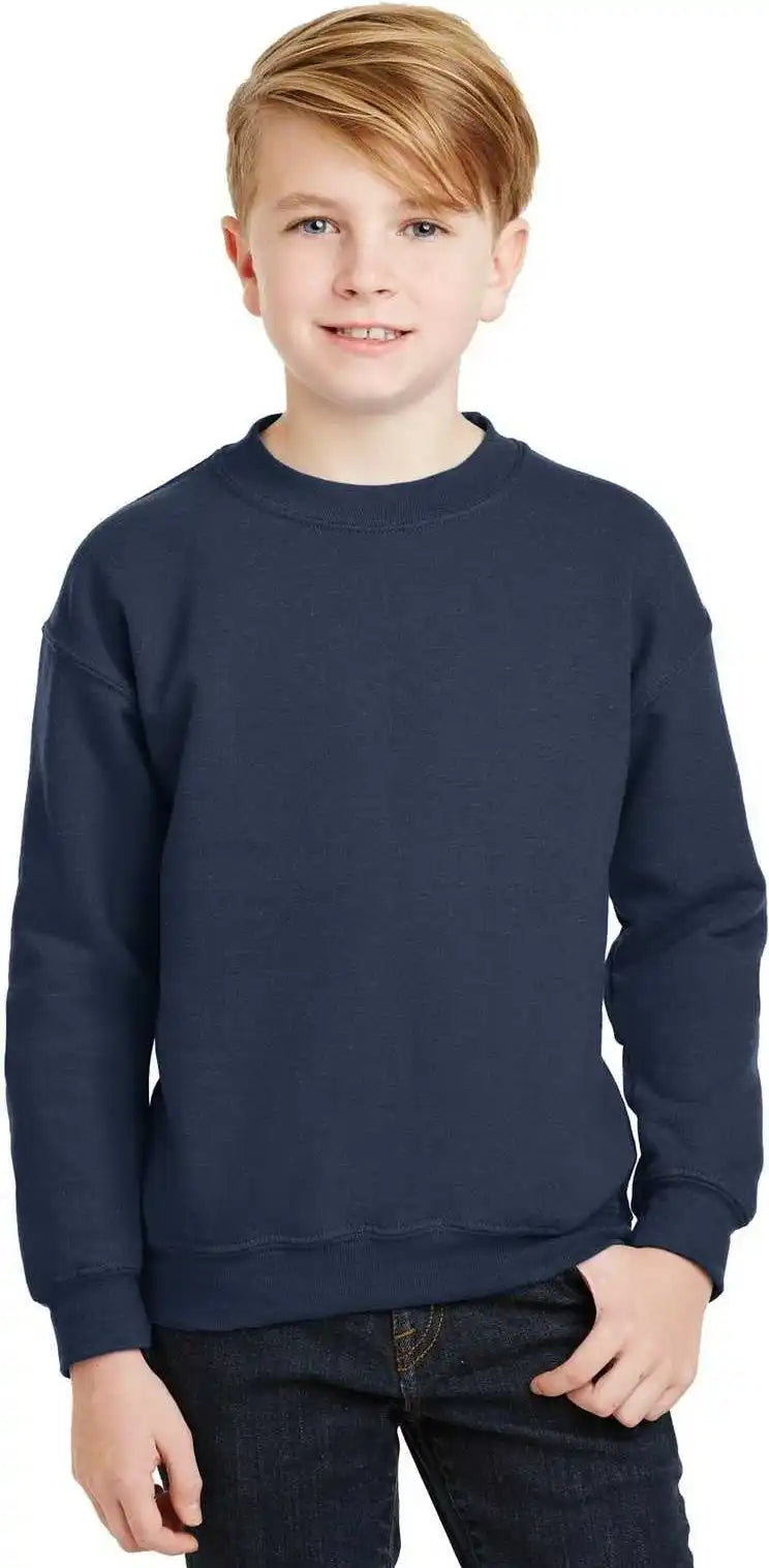 Gildan 18000b Youth Heavy Blend Crewneck Sweatshirt Navy