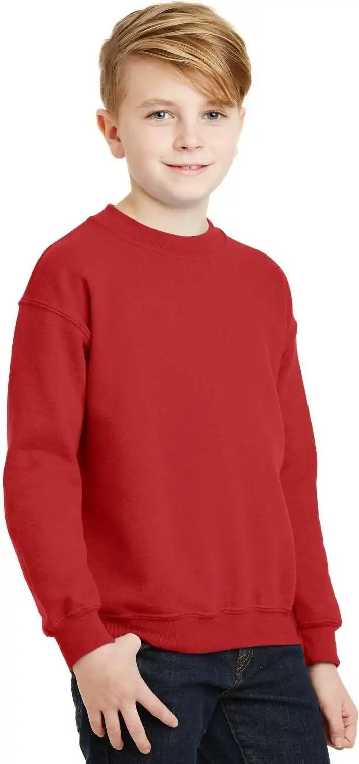 Gildan 18000b Youth Heavy Blend Crewneck Sweatshirt - Red