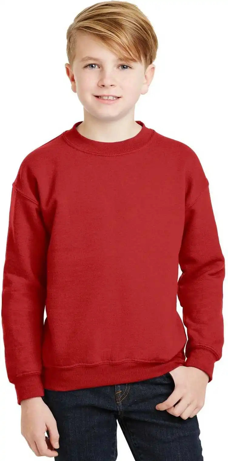Gildan 18000b Youth Heavy Blend Crewneck Sweatshirt - Red