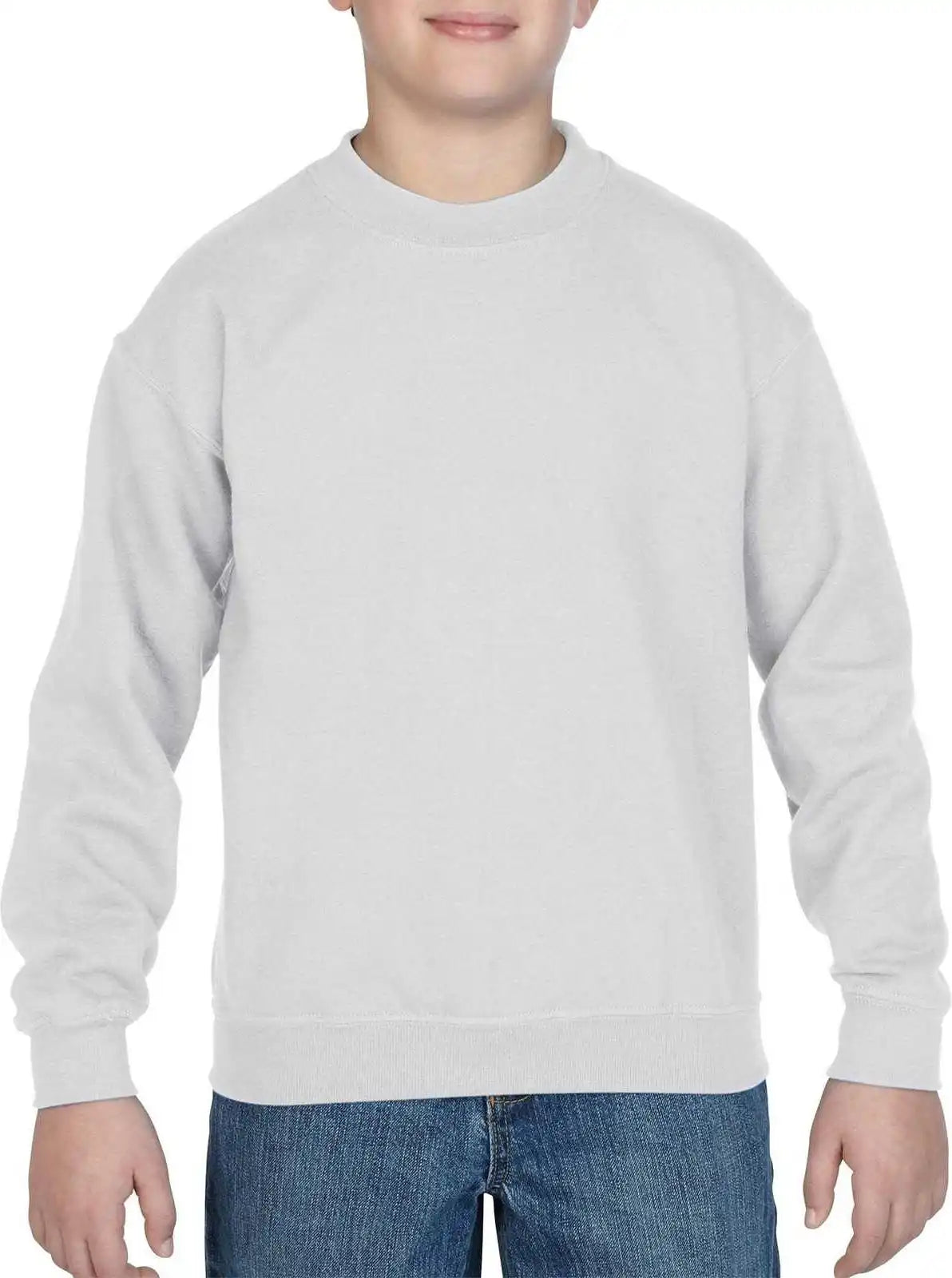 Gildan 18000b Youth Heavy Blend Crewneck Sweatshirt White