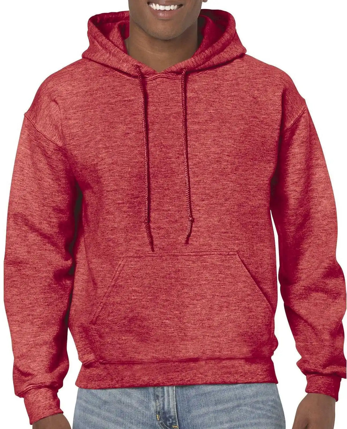 Gildan 18500 Heavy Blend Hooded Sweatshirt Heather Sport Scarlet Red