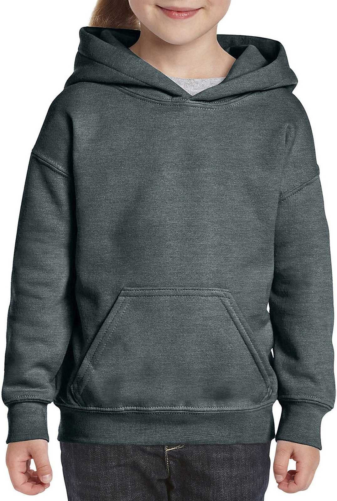 Gildan 18500b Youth Heavy Blend Hooded Sweatshirt - Dark Heather