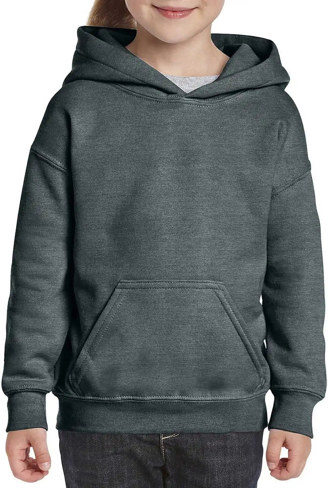 Gildan 18500b Youth Heavy Blend Hooded Sweatshirt Dark Heather