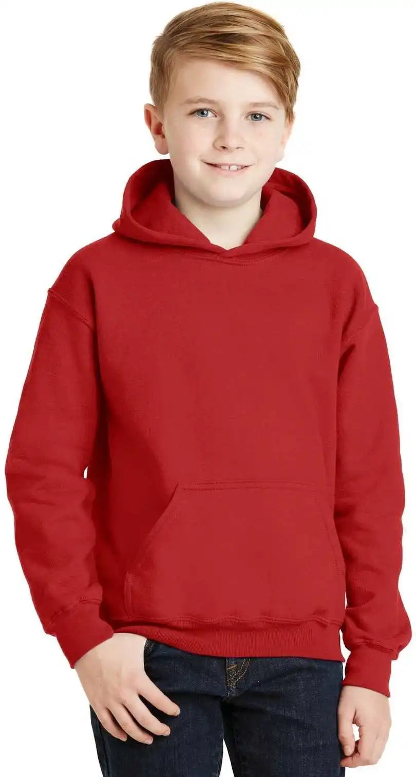Gildan 18500b Youth Heavy Blend Hooded Sweatshirt Red