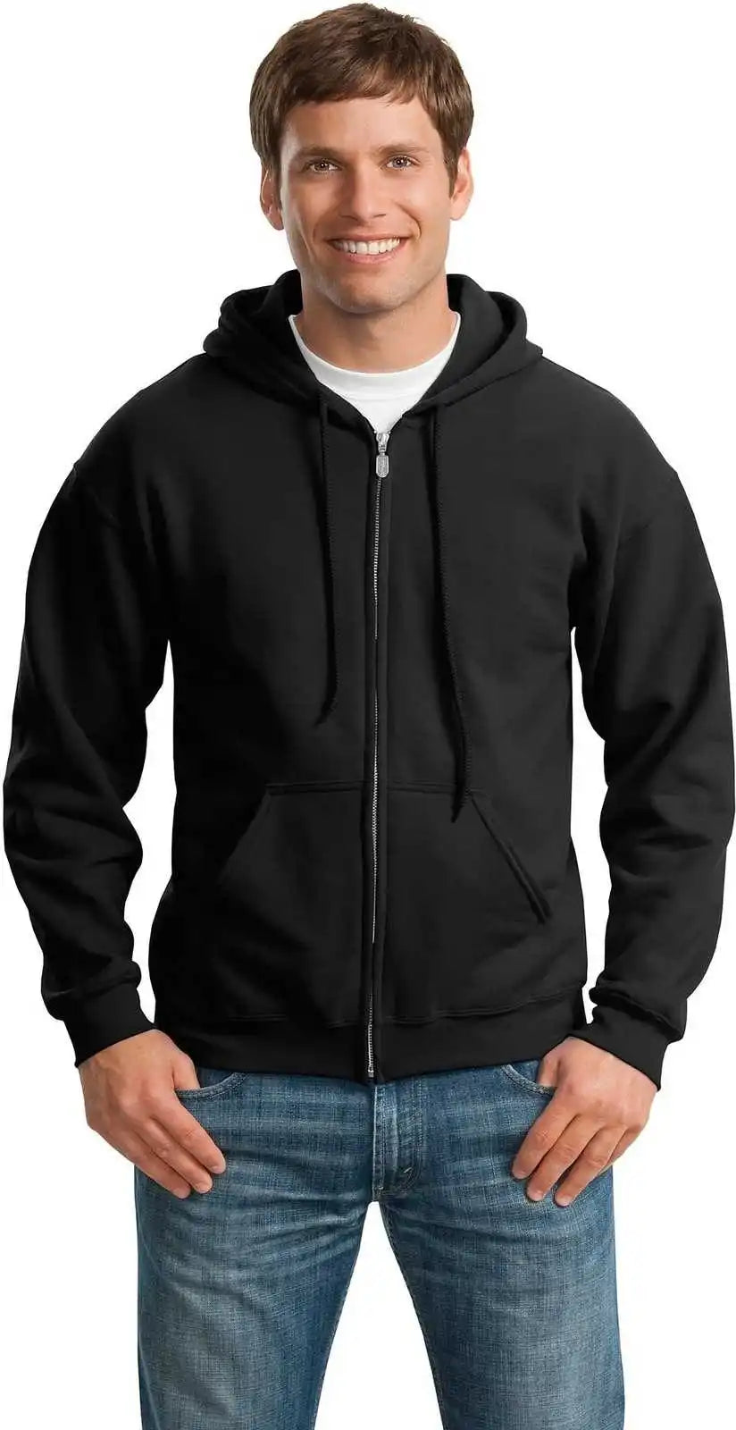 Gildan 18600 Heavy Blend Full Zip Hooded Sweatshirt Black