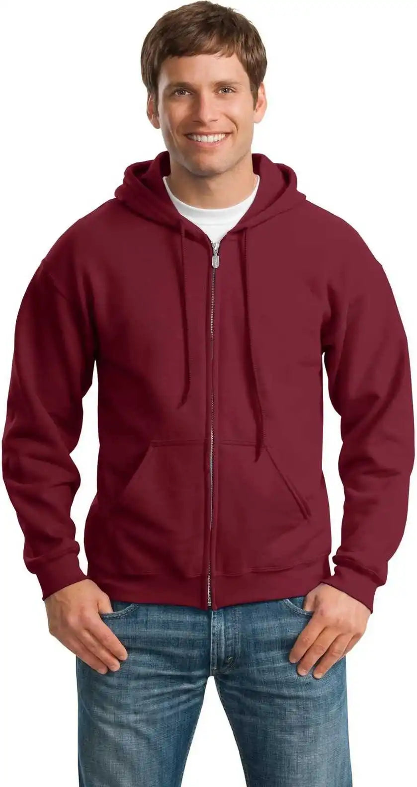 Gildan 18600 Heavy Blend Full Zip Hooded Sweatshirt Cardinal