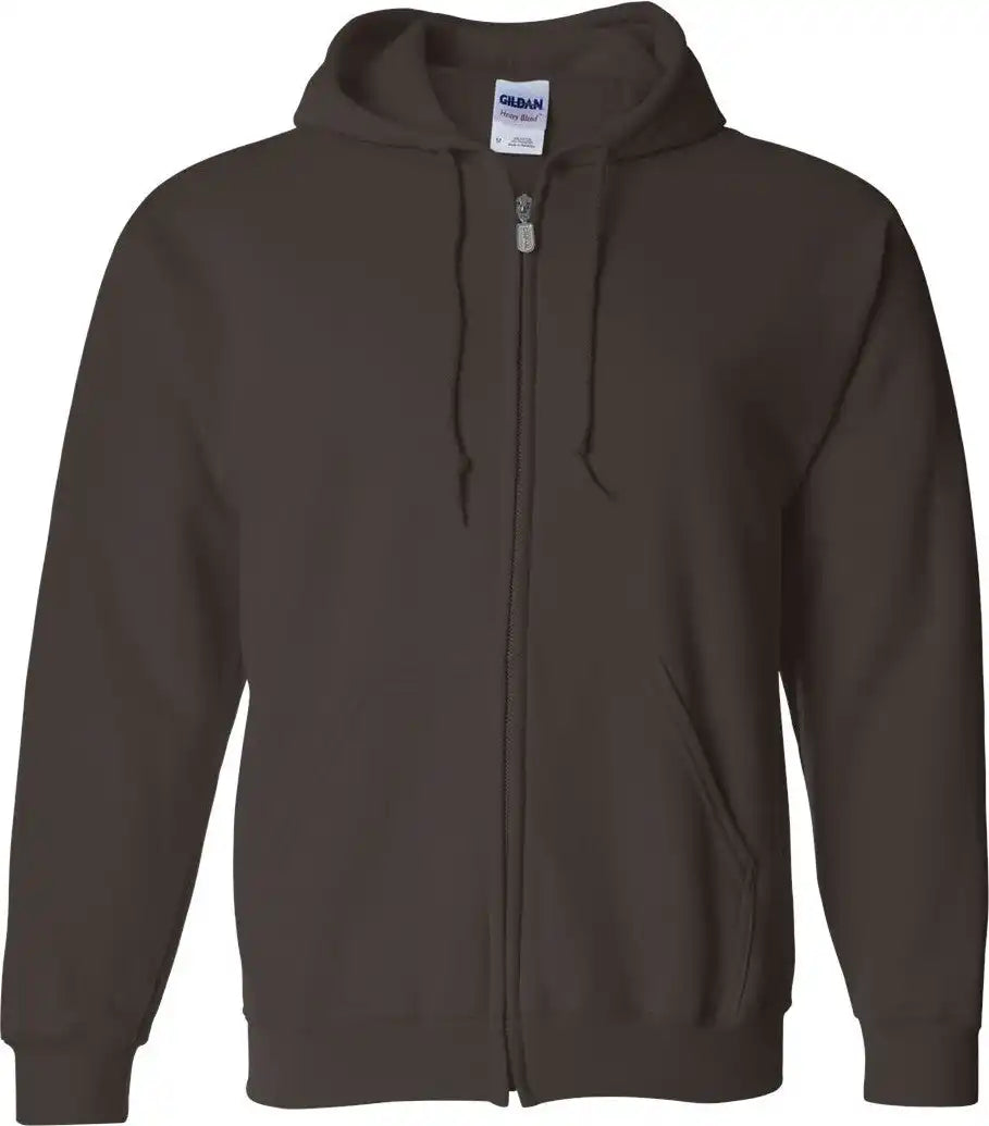Gildan 18600 Heavy Blend™ Full-zip Hooded Sweatshirt - Dark Chocolate - s