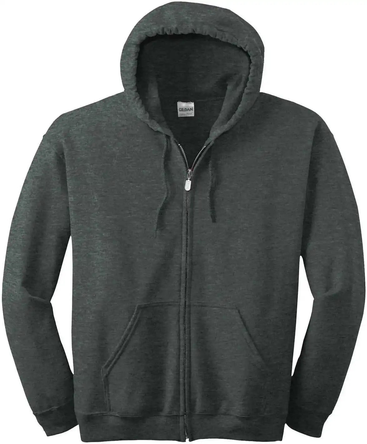 Gildan 18600 Heavy Blend Full Zip Hooded Sweatshirt Dark Heather Gray