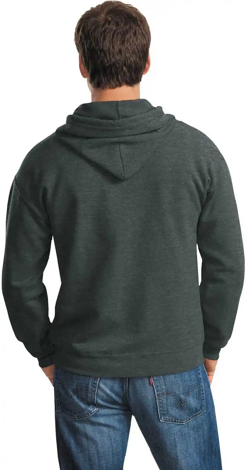 Gildan 18600 Heavy Blend Full Zip Hooded Sweatshirt Dark Heather Gray