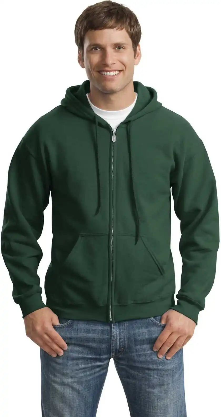 Gildan 18600 Heavy Blend Full Zip Hooded Sweatshirt Forest Green