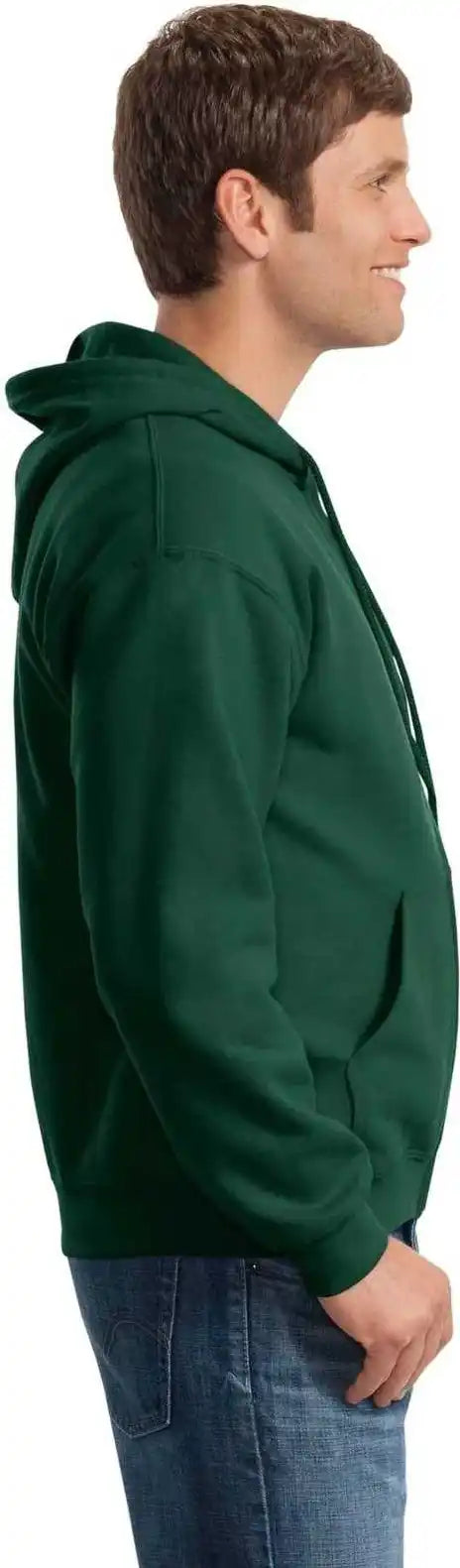 Gildan 18600 Heavy Blend Full Zip Hooded Sweatshirt Forest Green