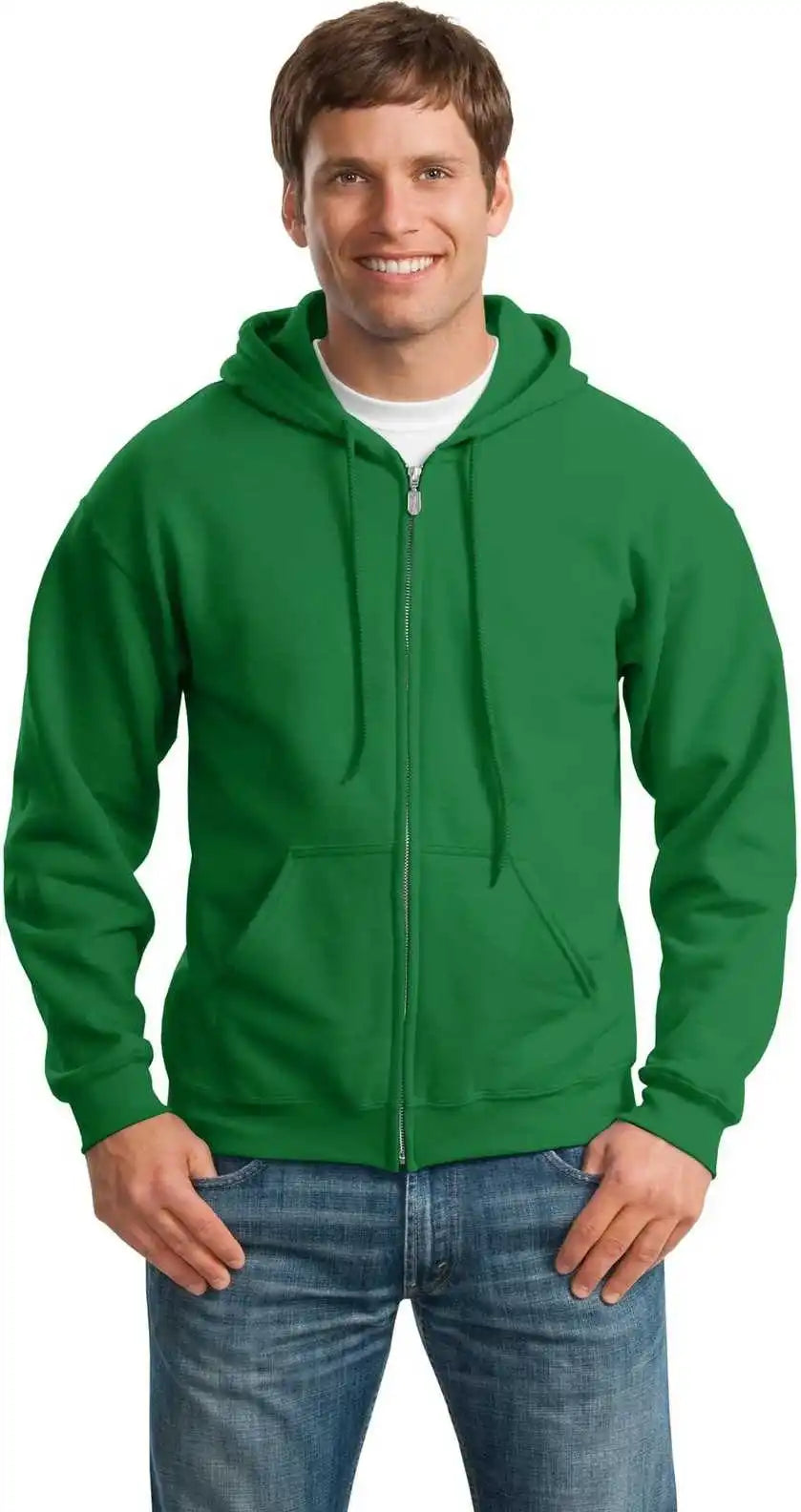 Gildan 18600 Heavy Blend Full Zip Hooded Sweatshirt Irish Green