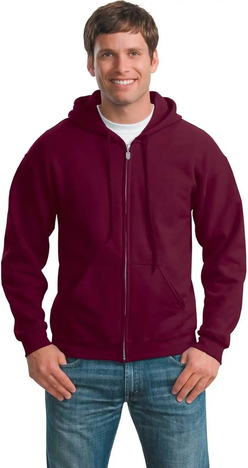Gildan 18600 Heavy Blend Full-zip Hooded Sweatshirt - Maroon