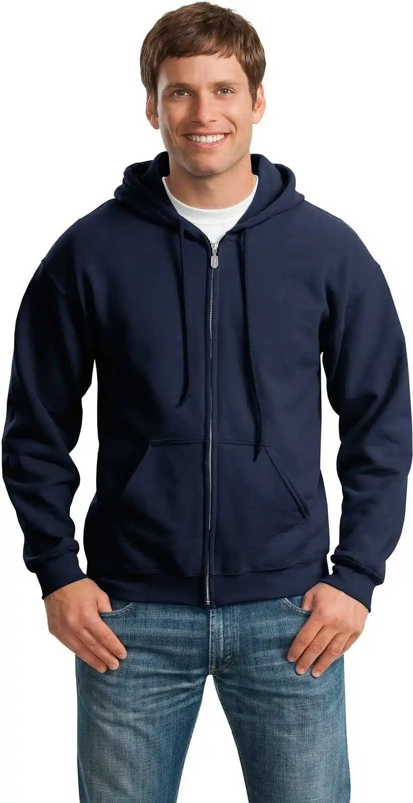Gildan 18600 Heavy Blend Full Zip Hooded Sweatshirt Navy