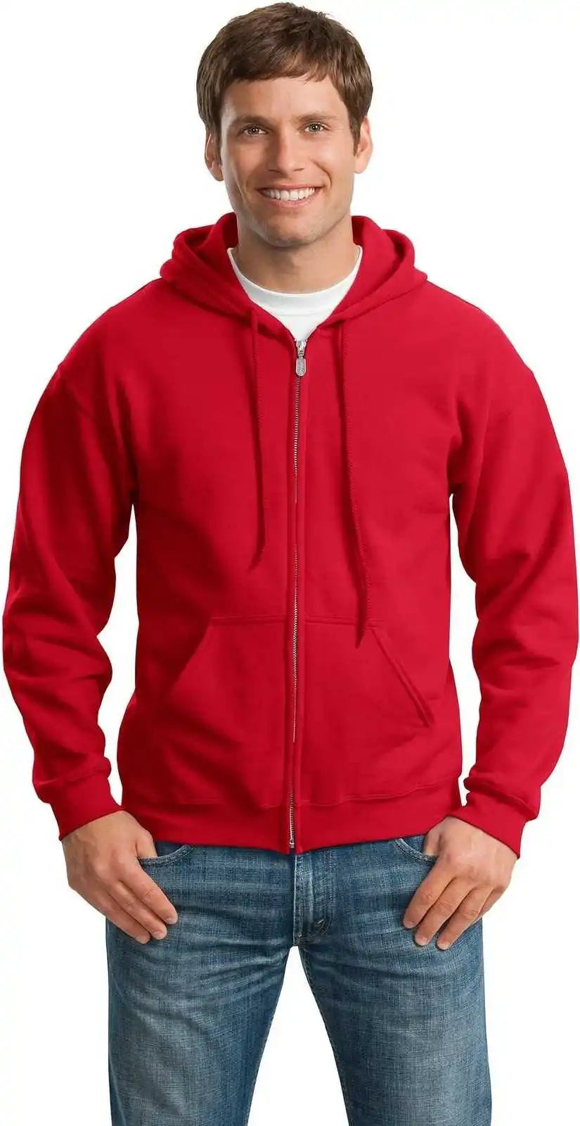 Gildan 18600 Heavy Blend Full Zip Hooded Sweatshirt Red