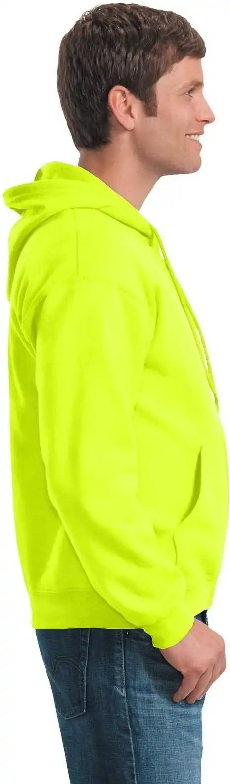 Gildan 18600 Heavy Blend Full Zip Hooded Sweatshirt Safety Green