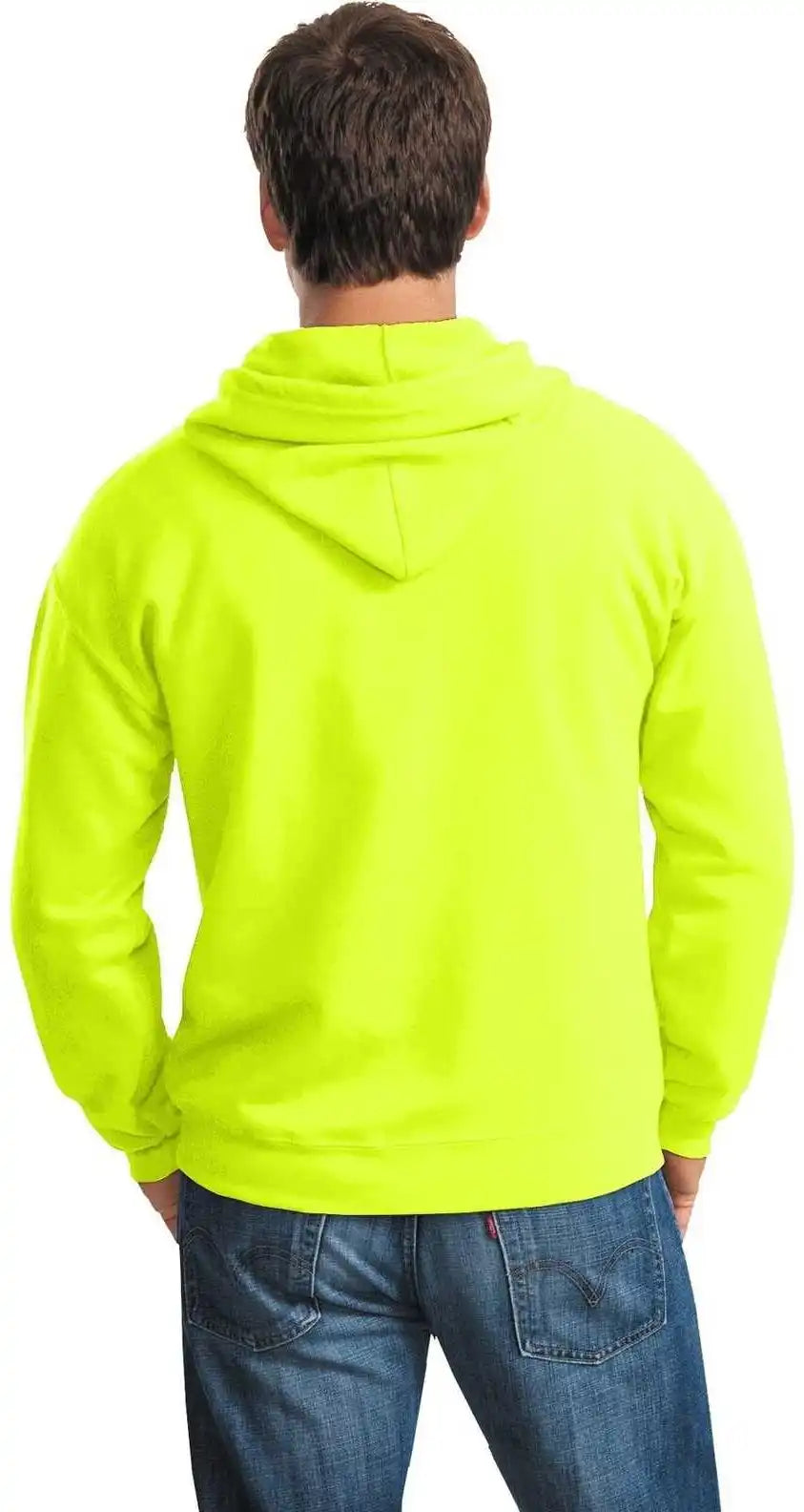 Gildan 18600 Heavy Blend Full Zip Hooded Sweatshirt Safety Green