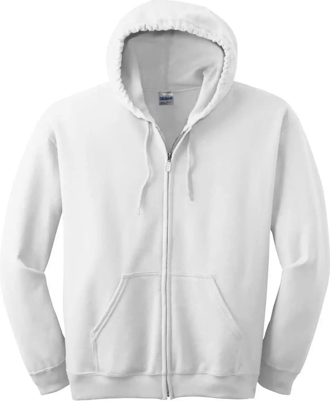 Gildan 18600 Heavy Blend Full Zip Hooded Sweatshirt White