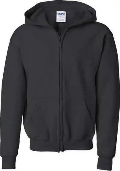 Gildan 18600b Heavy Blend Youth Full Zip Hooded Sweatshirt Black