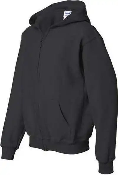 Gildan 18600b Heavy Blend Youth Full Zip Hooded Sweatshirt Black