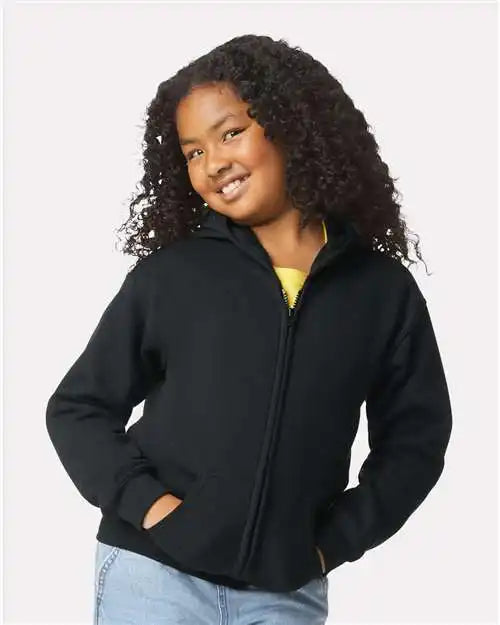 Gildan 18600b Heavy Blend™ Youth Full-zip Hooded Sweatshirt - Black