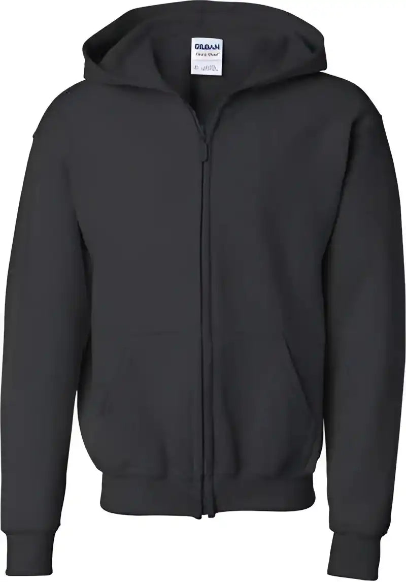 Gildan 18600b Heavy Blend Youth Full-zip Hooded Sweatshirt - Black
