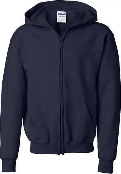 Gildan 18600b Heavy Blend Youth Full Zip Hooded Sweatshirt Navy