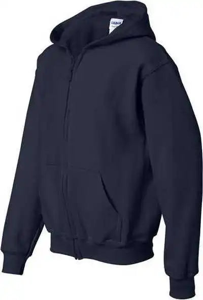 Gildan 18600b Heavy Blend Youth Full Zip Hooded Sweatshirt Navy