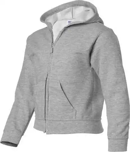 Gildan 18600b Heavy Blend Youth Full Zip Hooded Sweatshirt Sport Gray