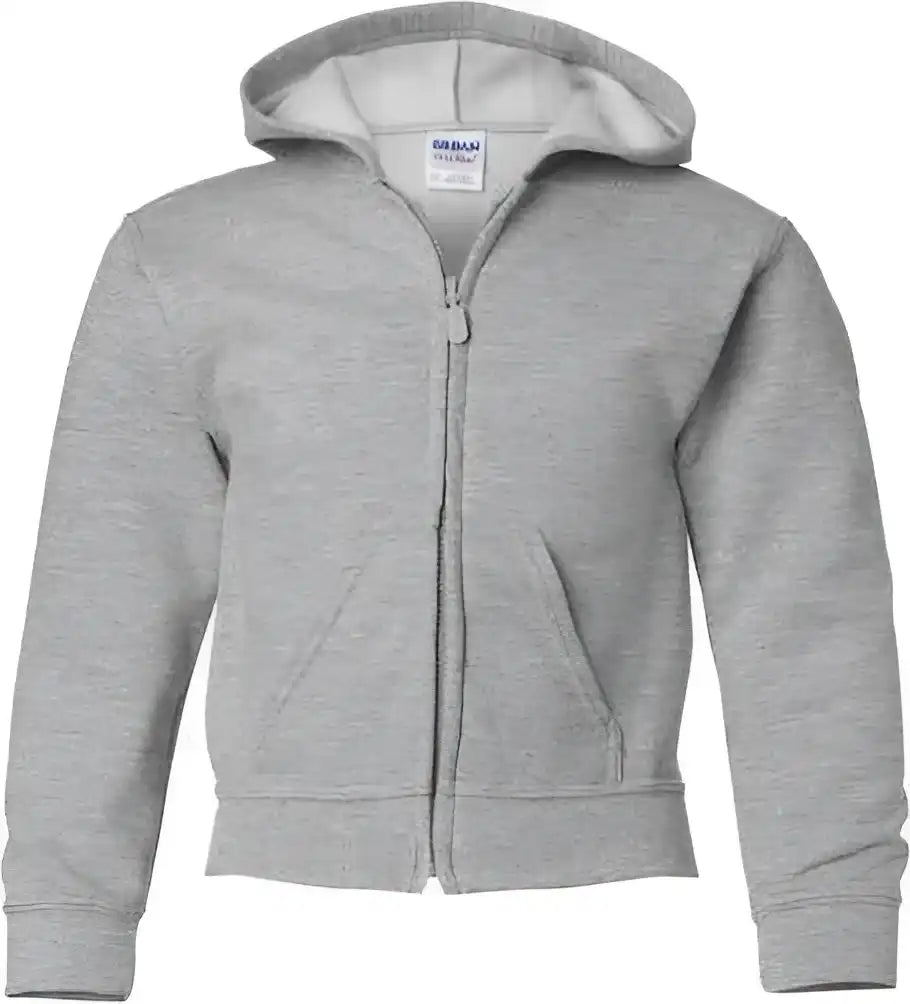 Gildan 18600b Heavy Blend Youth Full-zip Hooded Sweatshirt - Sport Gray