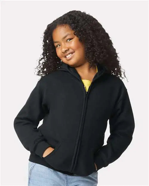 Gildan 18600b Heavy Blendâ„¢ Youth Full-zip Hooded Sweatshirt - Black