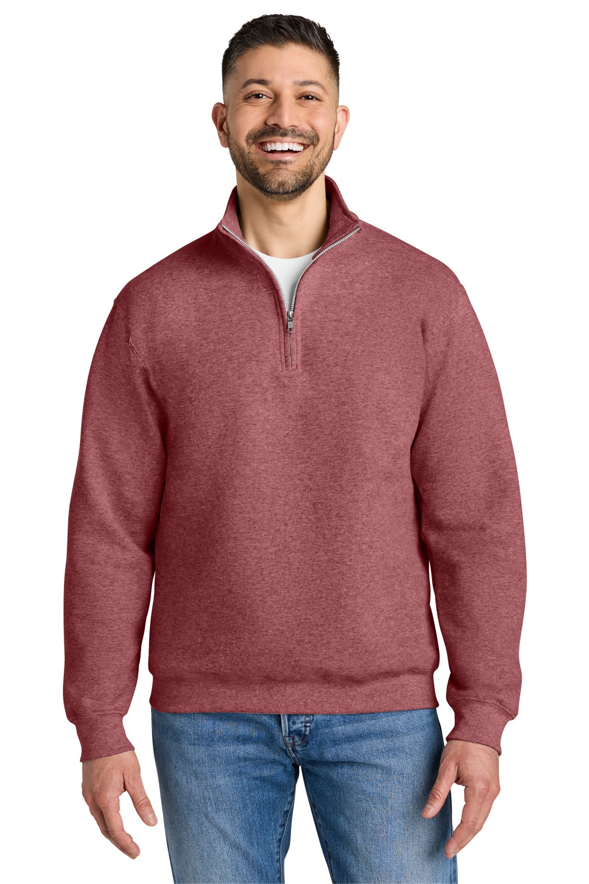 Gildan 18810 Unisex Heavy Blend Quarter-zip Sweatshirt - Heather Scarlet Red