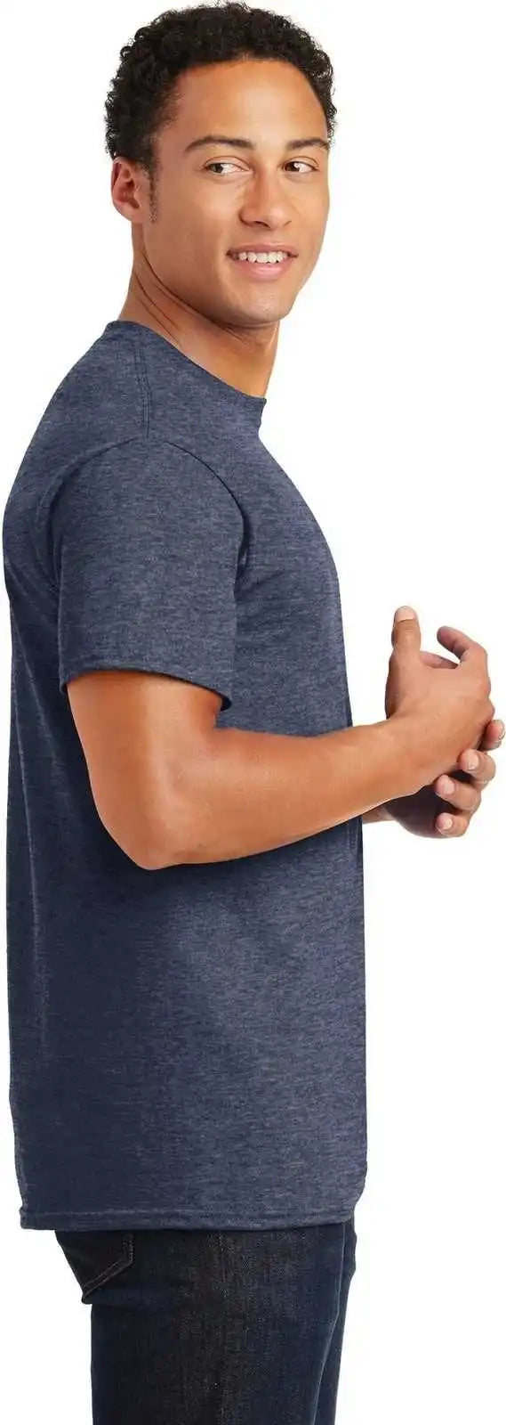 Gildan 2000 Ultra Cotton 100% t Shirt Heathered Navy