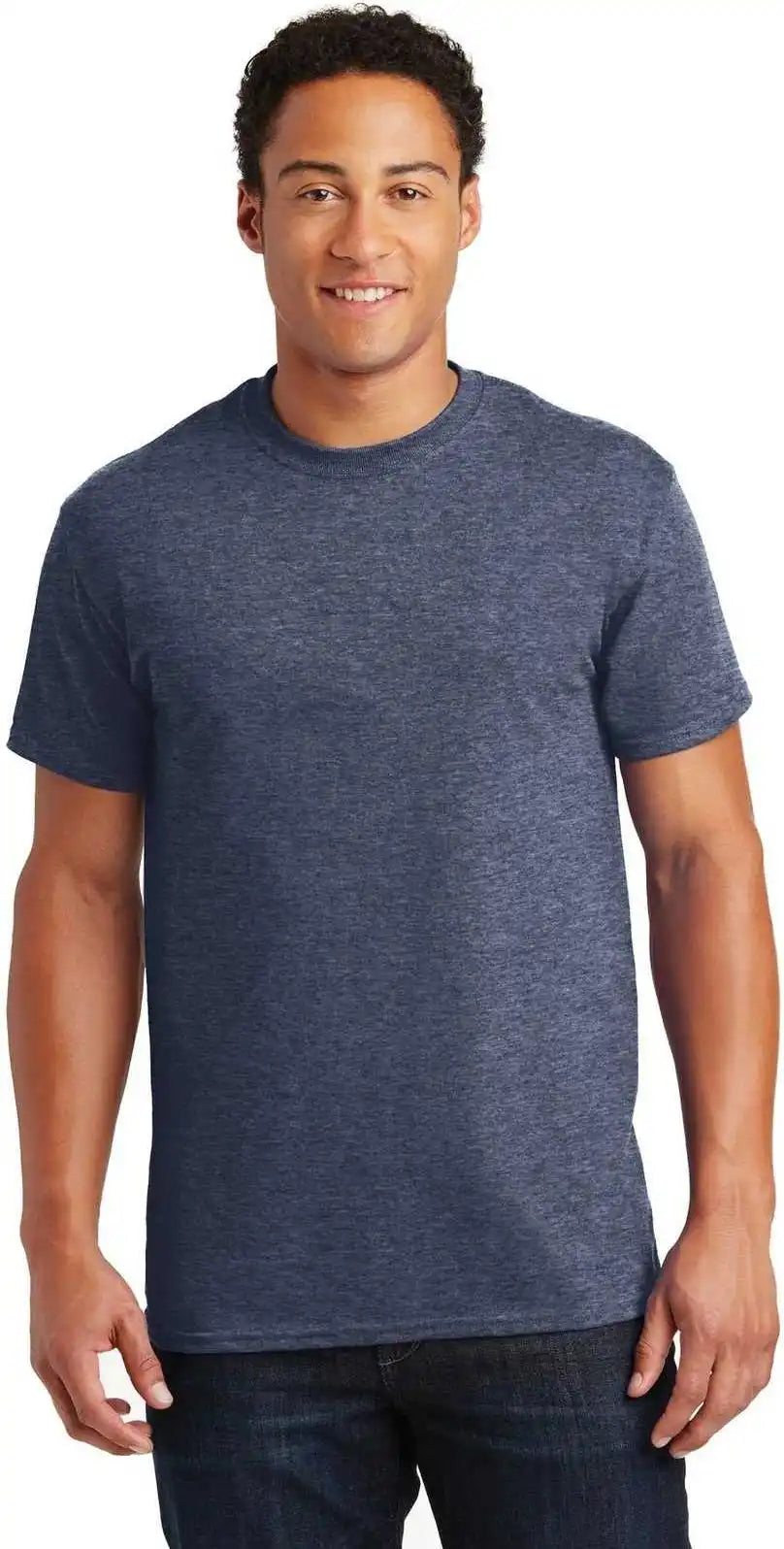 Gildan 2000 Ultra Cotton 100% t Shirt Heathered Navy