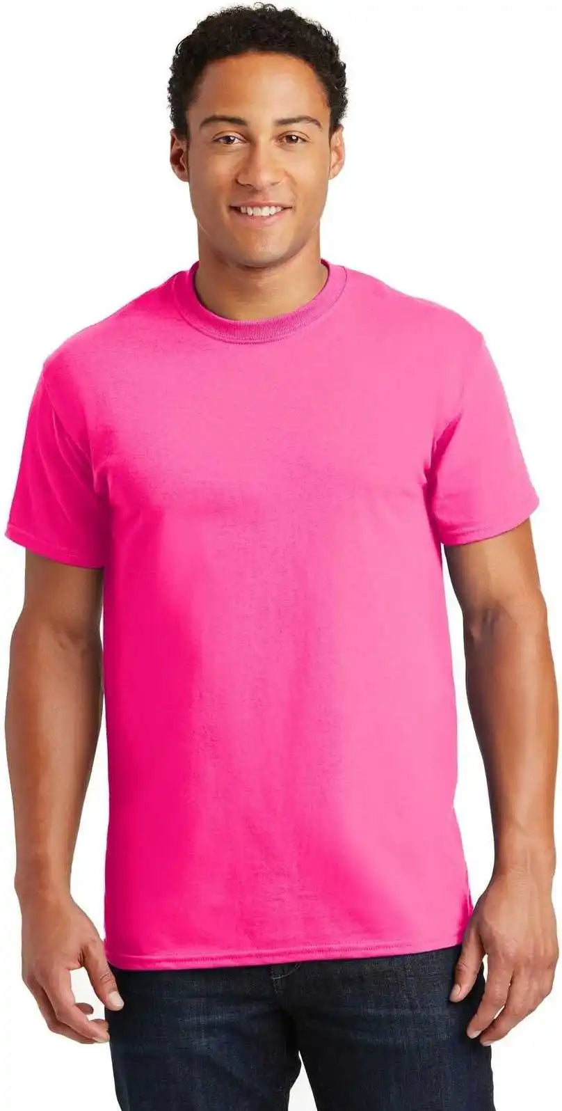 Gildan 2000 Ultra Cotton 100% t Shirt Safety Pink