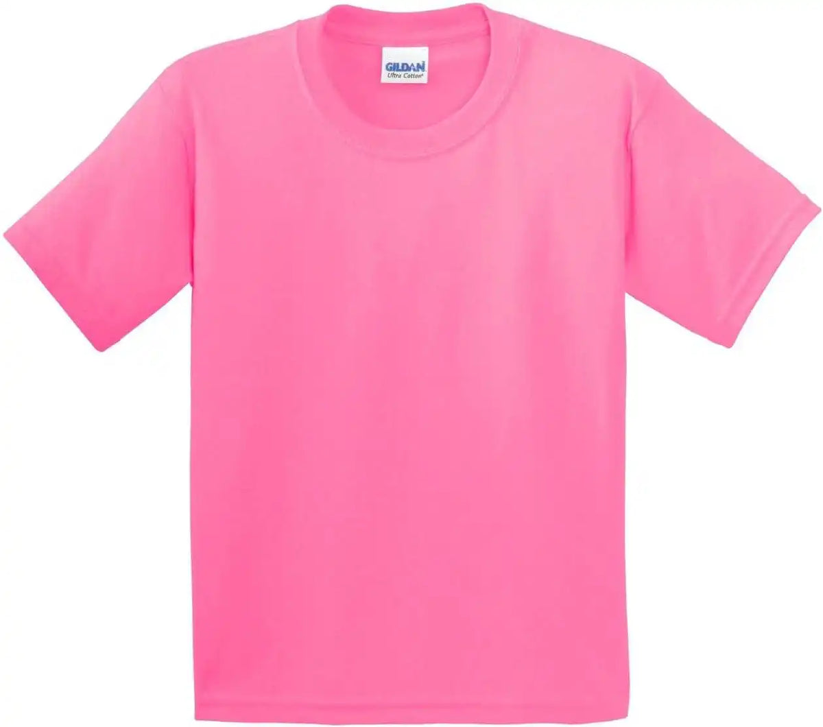 Gildan 2000b Youth Ultra Cotton 100% t Shirt Safety Pink