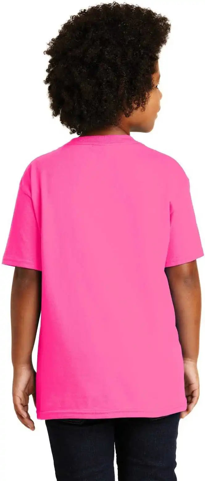 Gildan 2000b Youth Ultra Cotton 100% t Shirt Safety Pink