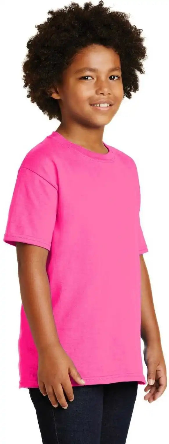 Gildan 2000b Youth Ultra Cotton 100% t Shirt Safety Pink