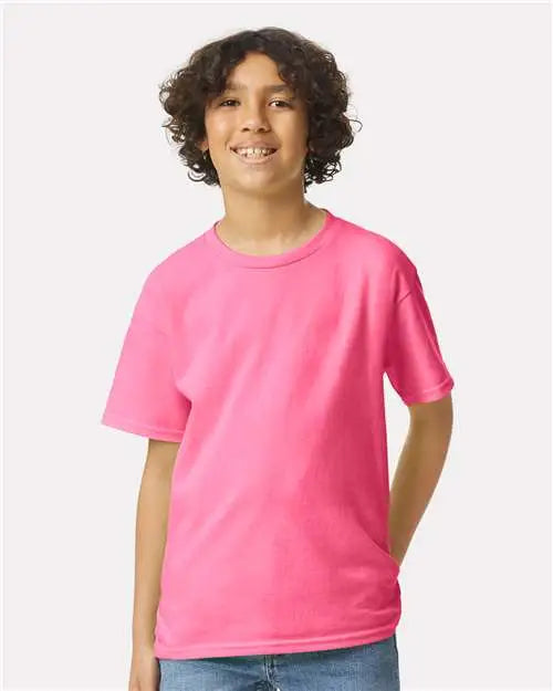 Gildan 2000bg Ultra Cotton Youth T-shirt - 2000b - Safety Pink