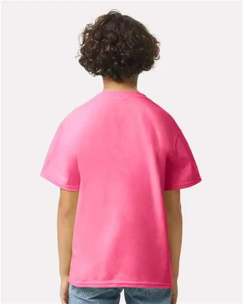 Gildan 2000bg Ultra Cotton Youth T-shirt - 2000b - Safety Pink