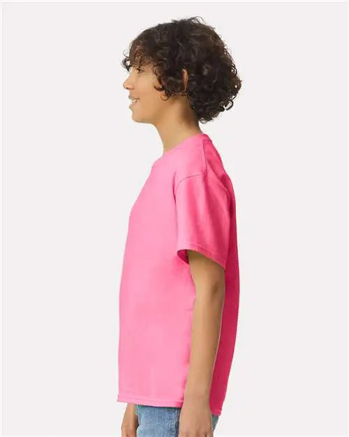 Gildan 2000bg Ultra Cotton Youth T-shirt - 2000b - Safety Pink