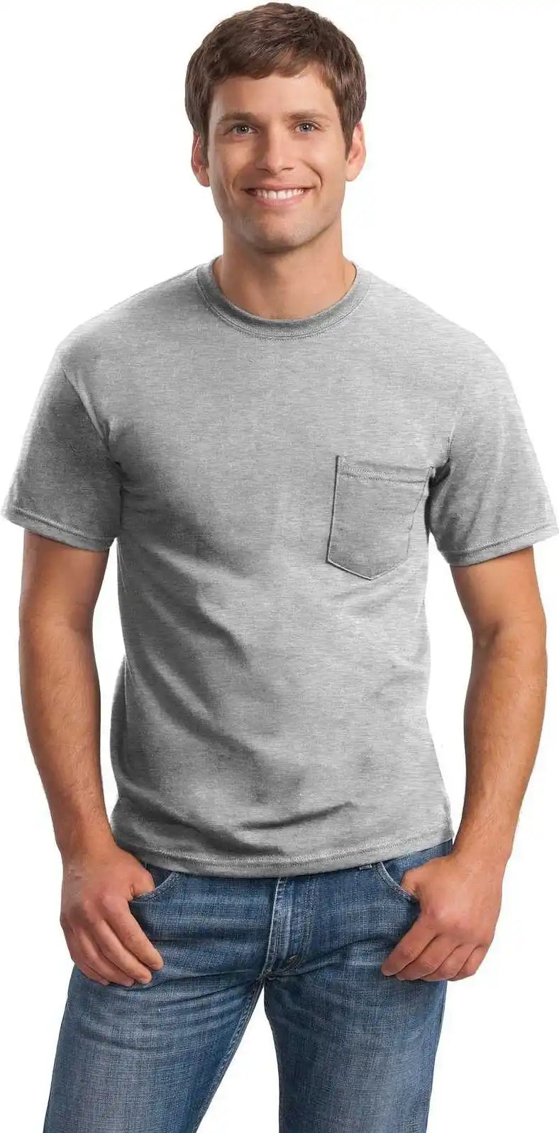 Gildan 2300 Ultra Cotton 100% t Shirt with Pocket Ash