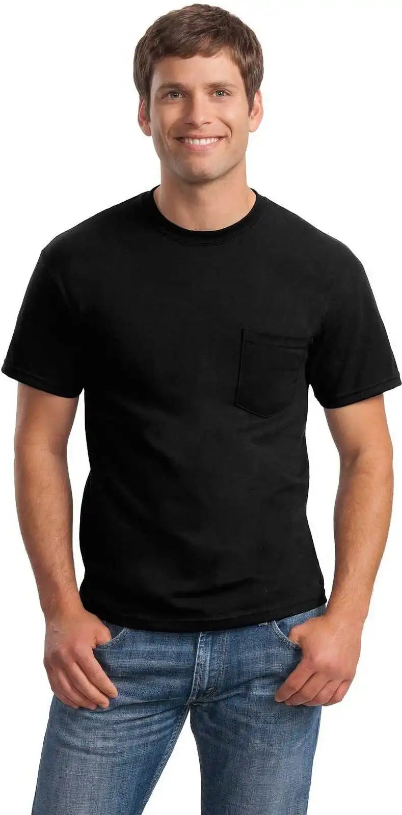 Gildan 2300 Ultra Cotton 100% t Shirt with Pocket Black