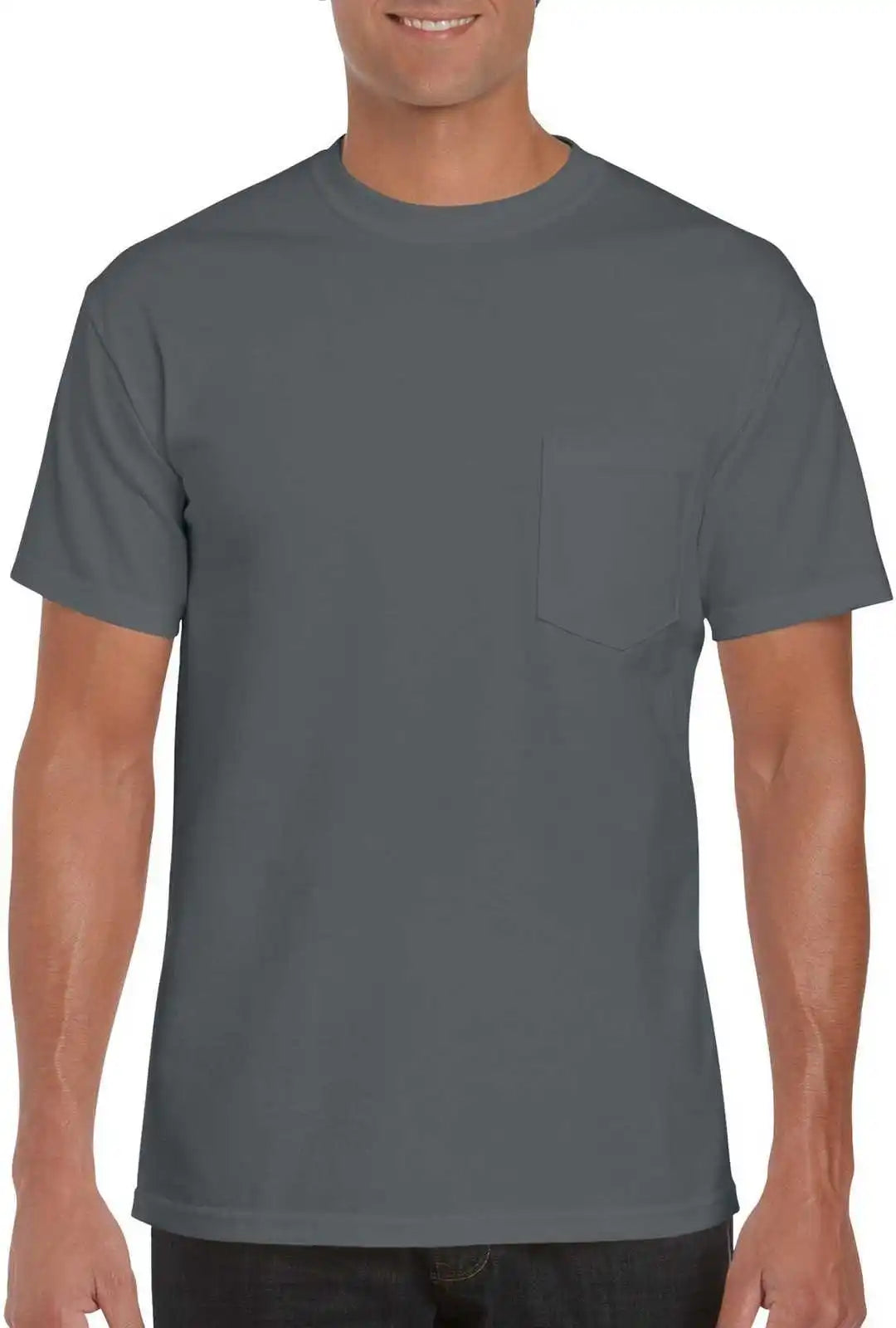 Gildan 2300 Ultra Cotton 100% t Shirt with Pocket Charcoal