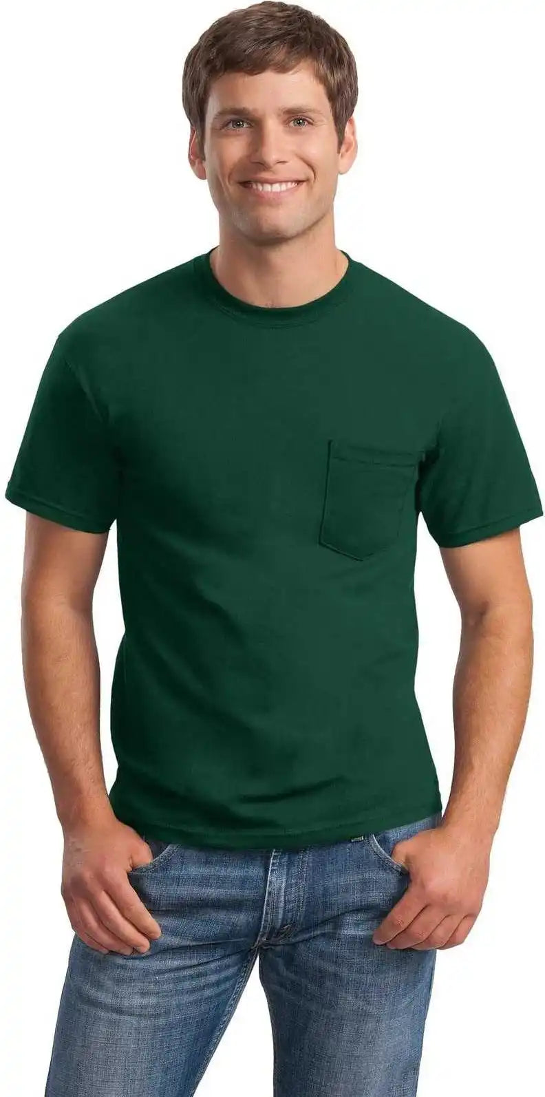 Gildan 2300 Ultra Cotton 100% t Shirt with Pocket Forest