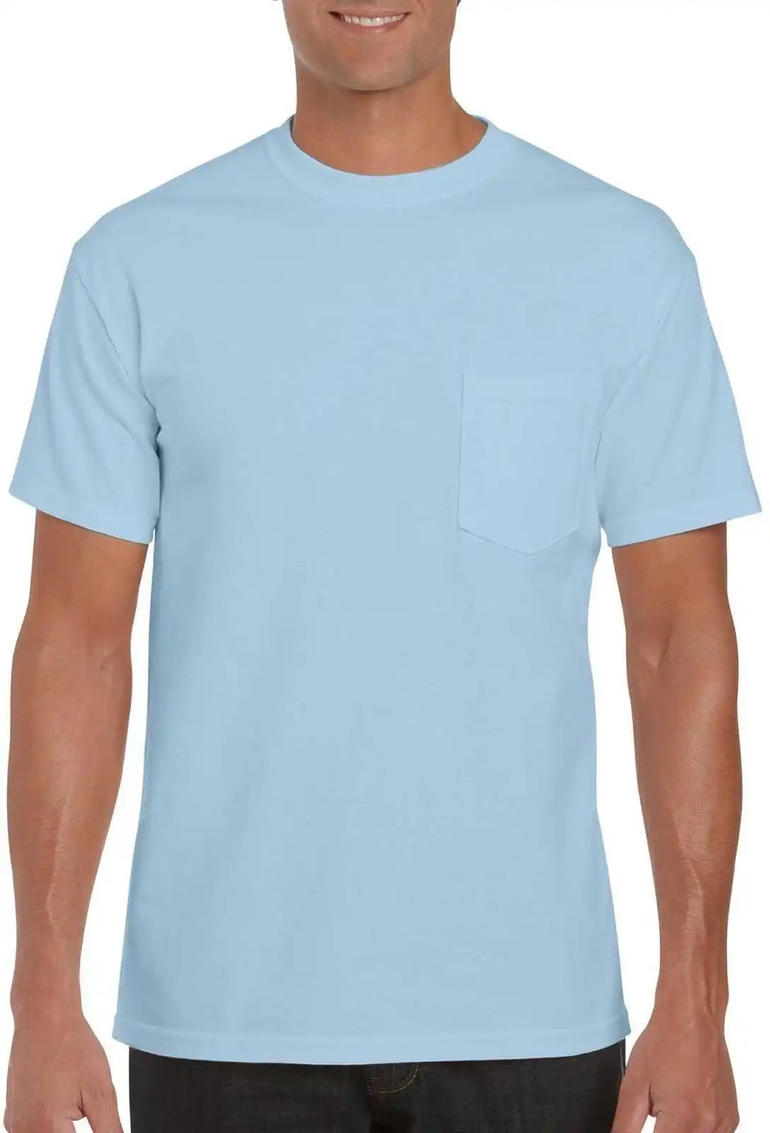 Gildan 2300 Ultra Cotton 100% t Shirt with Pocket Light Blue