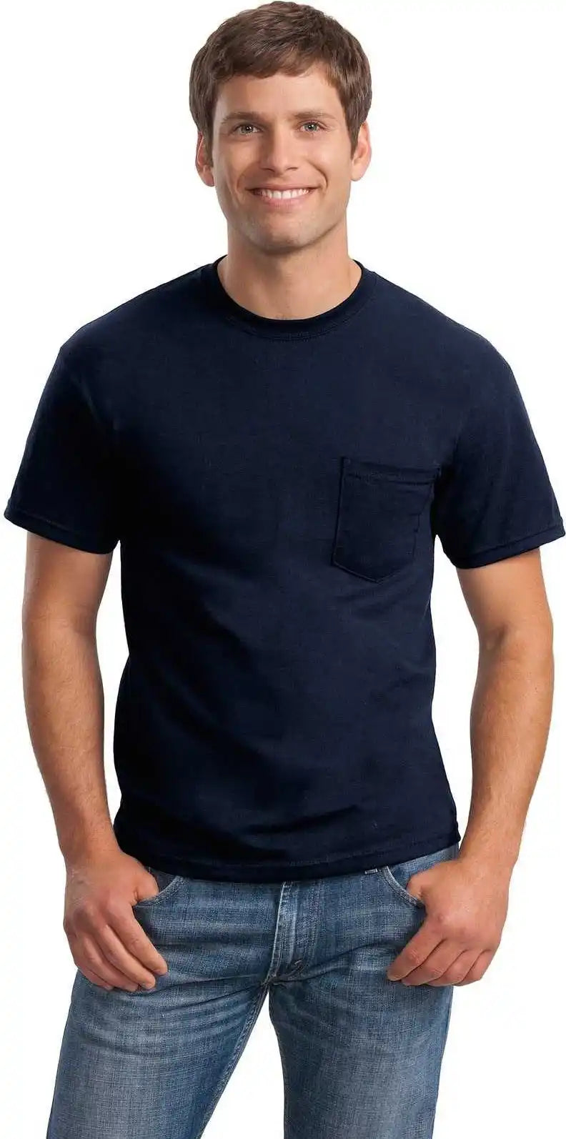 Gildan 2300 Ultra Cotton 100% t Shirt with Pocket Navy