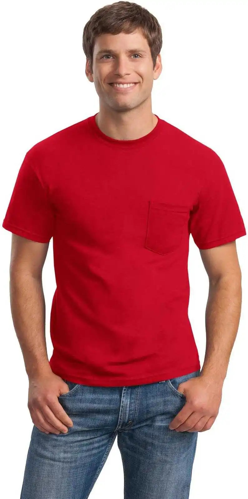 Gildan 2300 Ultra Cotton 100% t Shirt with Pocket Red