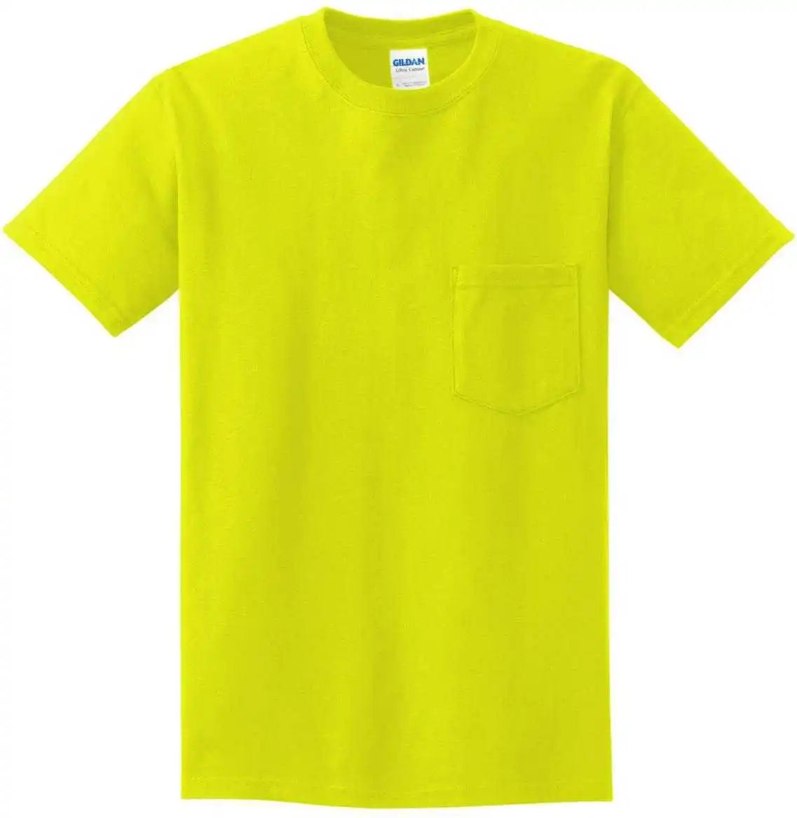 Gildan 2300 Ultra Cotton 100% T-shirt with Pocket - Safety Green