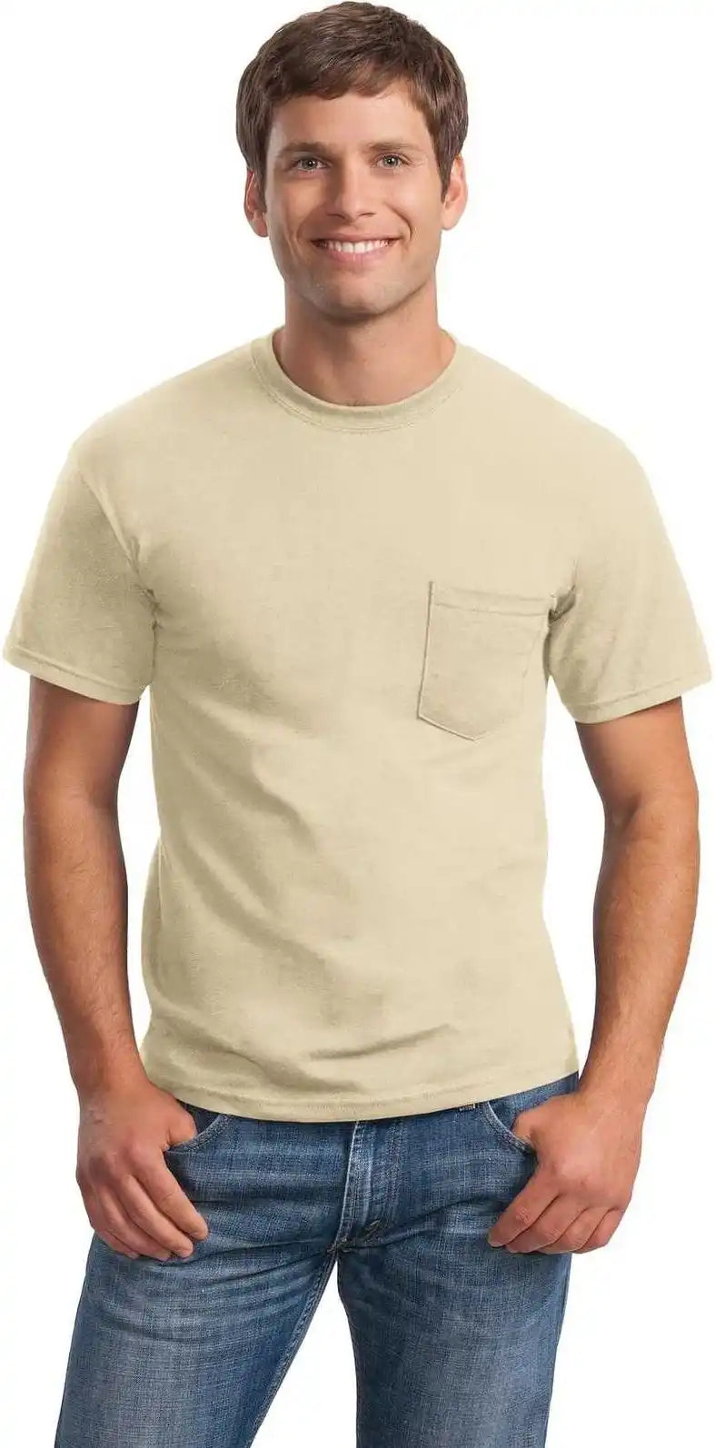 Gildan 2300 Ultra Cotton 100% t Shirt with Pocket Sand